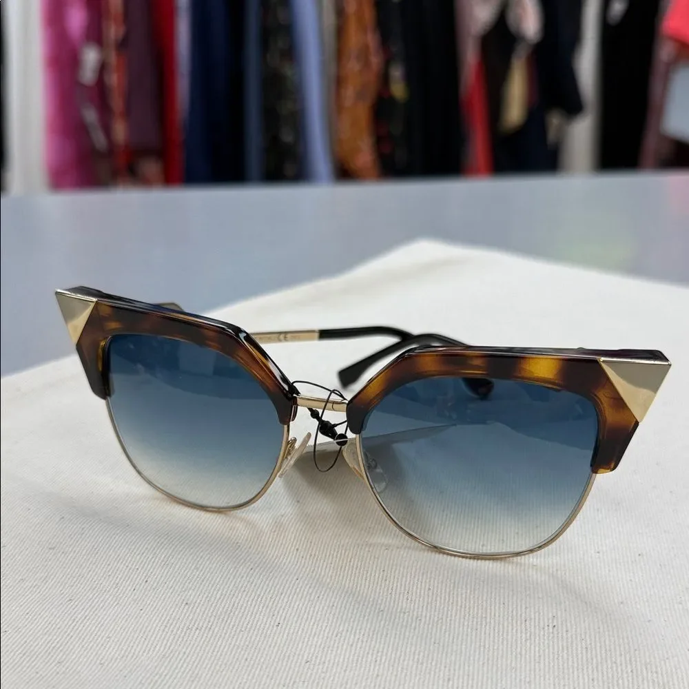 Fendi Tortoiseshell and Blue Gradient Sunglasses